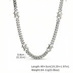 Punk Hiphop Thorns Cuban Chain Necklace for Men Stainless Steel Gothic Choker Necklace Non Fading Waterproof Jewelry