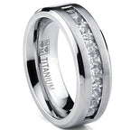 Autumn Hot Selling Silver Plated Stainless Steel Rings For Men Square Cubic Zircon Ring Jewelry Accessories Wholesale Size 7-13