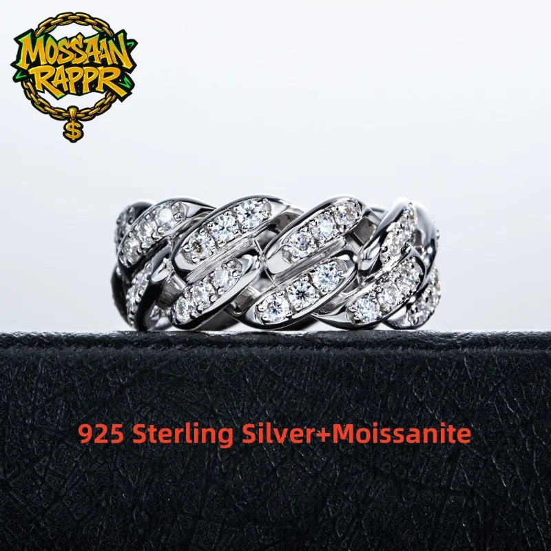 Iced Out Cuban Ring — 925 Silver