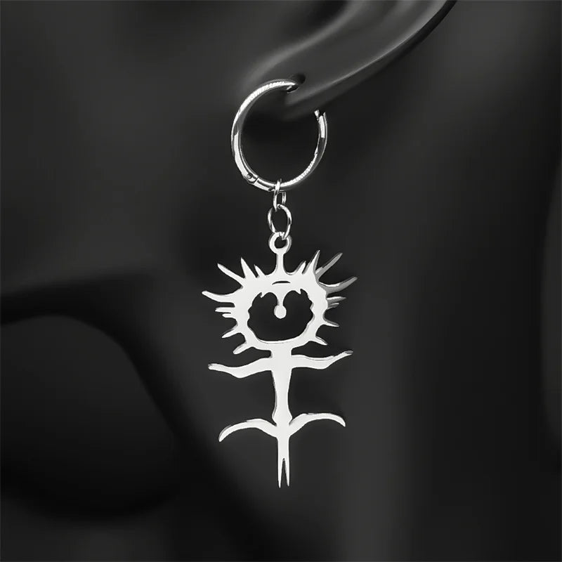 Ghost Silver Earrings Gothic Ghostemane Drop Long