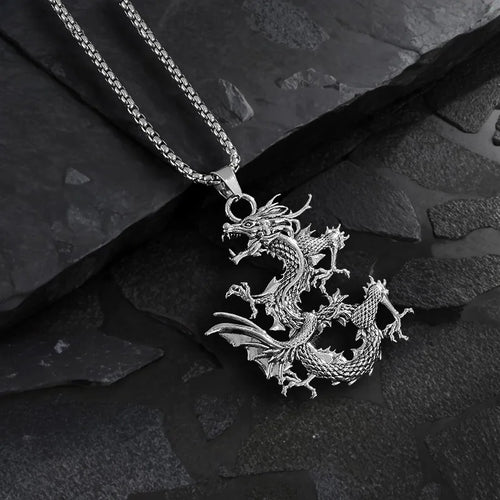 Dragon Zodiac Steel Pendant Chinese Style Retro