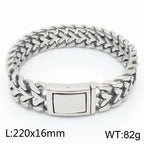 Men Bracelet for Man Gold Color Stainless Steel 16MM Width Heart Shape Chain Bracelets Men's On Hand Wrist Jewelry