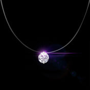 Minimal Crystal Pendant Necklace — Silver
