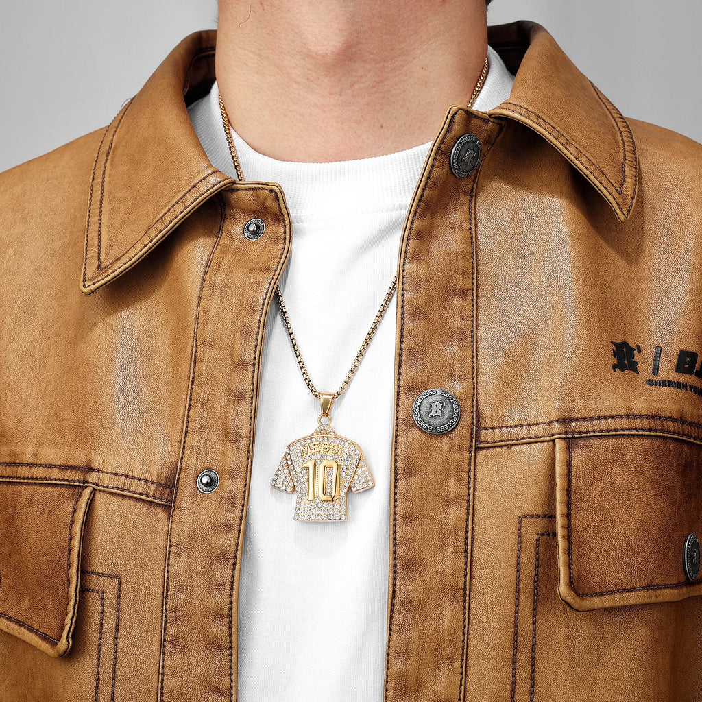 Football Jersey Pendant Necklace — Stainless Steel