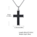 Classic Stainless Steel Cross Pendant Necklace, Turquoise Black Agate Tiger Eye Natural Stone Vintage Fashion Jewelry for Men