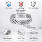 Vnox 15mm Masculine Watch Band Bracelets for Men Husband, Chunky Heavy Stainless Steel Links Wristband, Gentle Business Gift