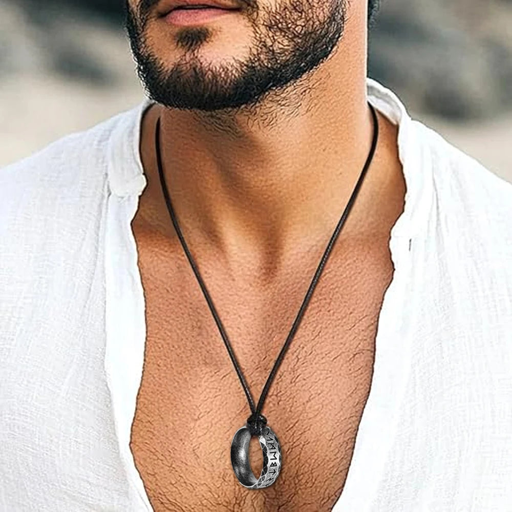 Viking Rune Stainless Steel Pendant Necklace