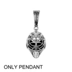 European and American Stainless Steel Knight Mask Pendant Retro Roman Men‘s and Women's Stainless Steel Helmet Pendant Necklace