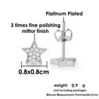 Iced Out Star Stud Earrings Stainless Steel CZ