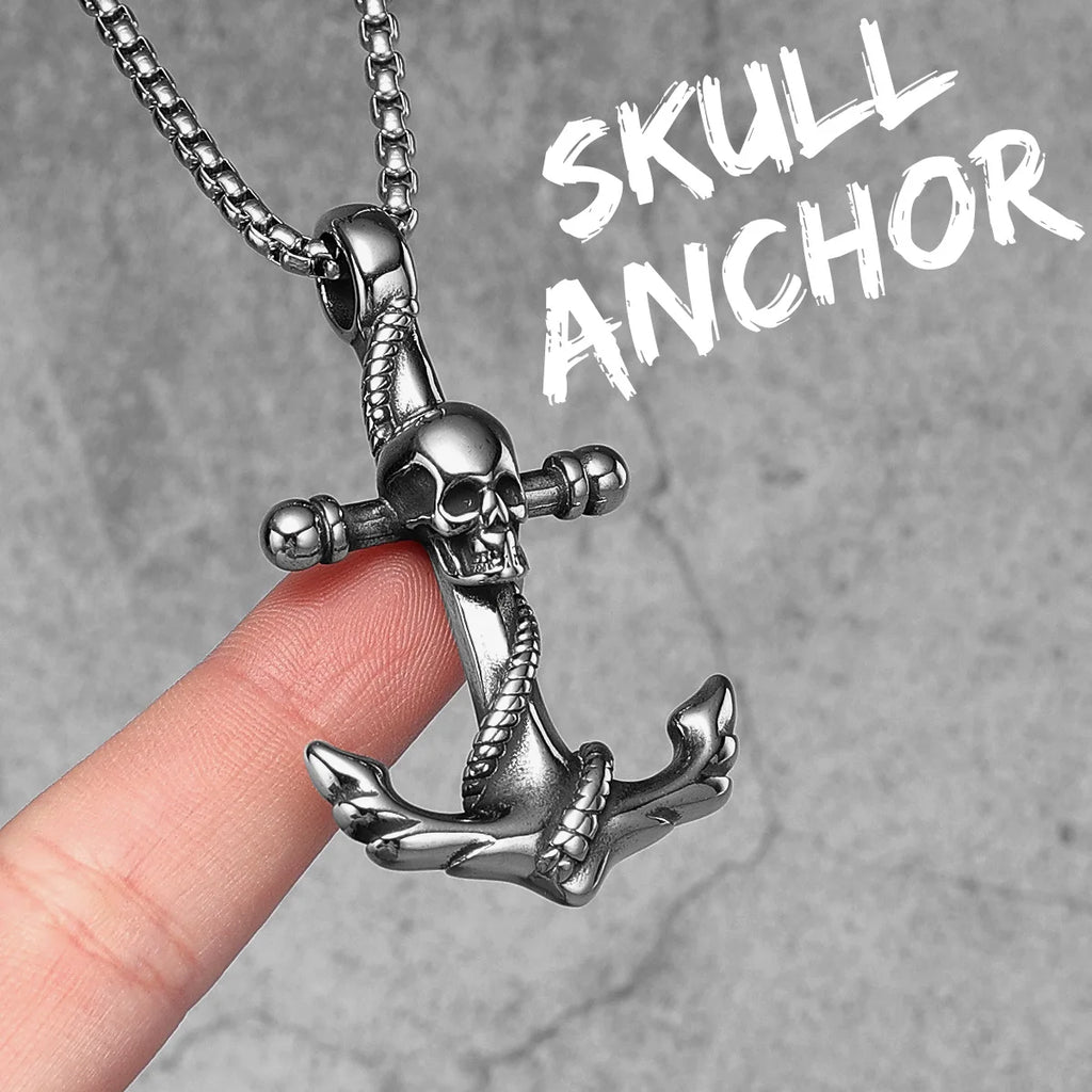 Anchor Sailor Pendant Necklace — Stainless Steel