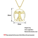 Vitruvian Man Art Pendant Necklace
