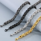 Men's 8MM Width 60CM Long Stainless Steel Twist Link Chain Necklace Classic Men's On Neck Jewelry Accessory 4 Color