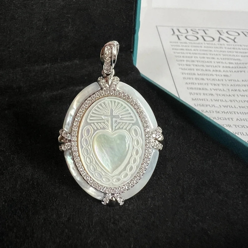 Virgin Mary Silver Pendant Necklace