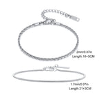 Rope Chain Bracelet Set — Stainless Steel