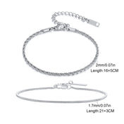Rope Chain Bracelet Set — Stainless Steel