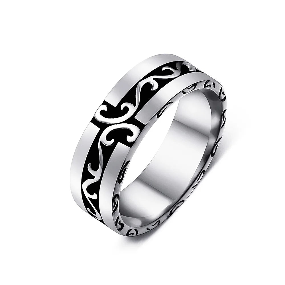 Korean Version Of Simple Ring Men Women Punk Hip Hop Stainless Steel Biker Men Ring Fashion Simple Jewelry Gift Wholesale