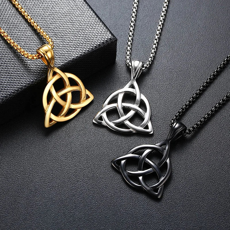 Viking Celtic Triple Knot Pendant — Stainless Steel