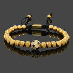 Football Bead Bracelet for Men — Braided, Stainless Steel