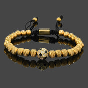 Football Bead Bracelet for Men — Braided, Stainless Steel