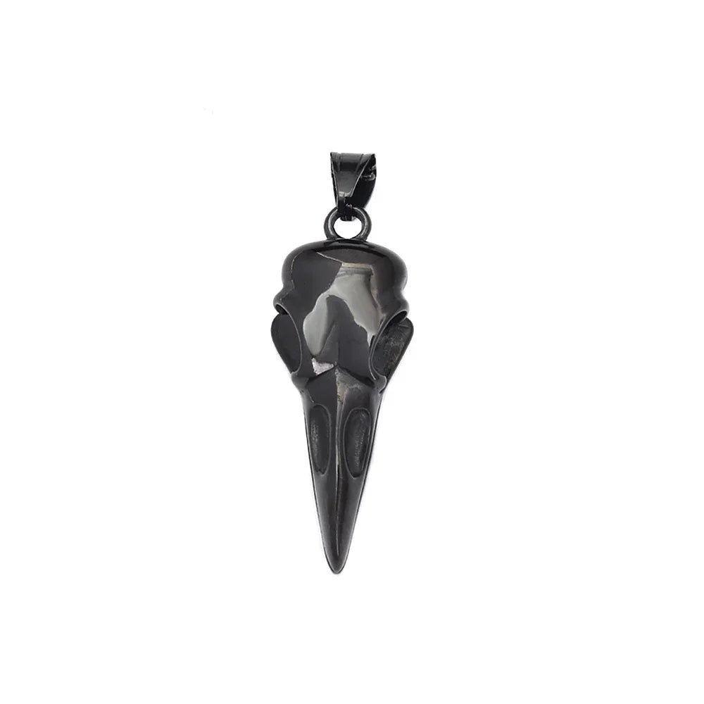 Vintage Nordic Vikings Raven Pendant Necklace Odin Animal Skull Stainless Steel Necklaces For Men Women Fashion Amulet