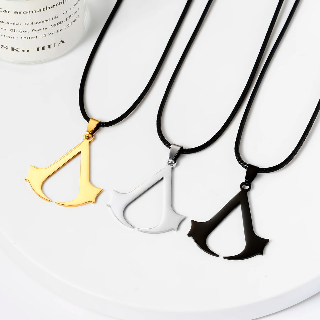 Stainless Steel Assassin Necklace Classic Movie Cosplay Accessory Jewelry Gifts Fashion Charm Pendant for Women Men