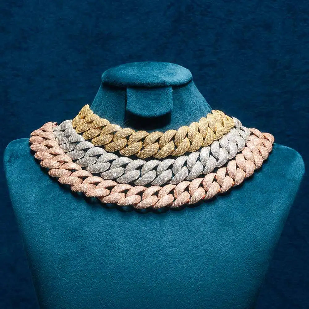 Rose Gold Cuban Chain Necklace Iced Out 24MM