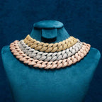 Rose Gold Cuban Chain Necklace Iced Out 24MM