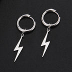 Lightning Hoop Earrings for Men & Women — Stainless Steel