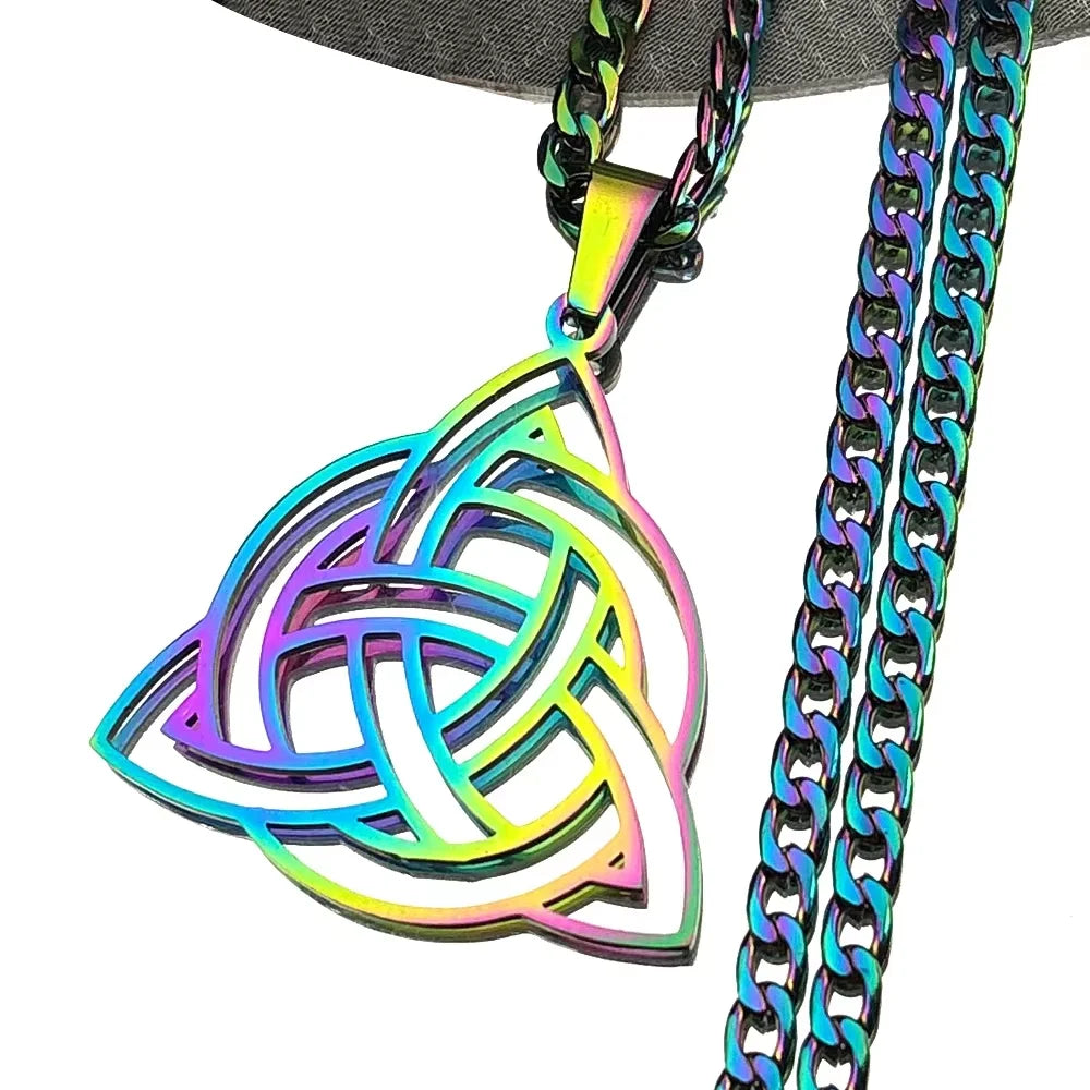 Celtic Knot Trinity Pendant Necklace — Stainless Steel