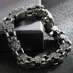 Vintage 10MM Width Men's Cross Bracelet Stainless Steel Punk Link Chain Gothic Streetwear Punk Jewelry Accessory for