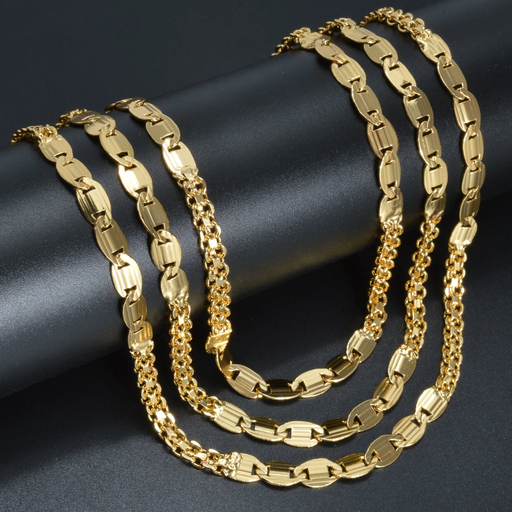 Sunny Jewelry Hip Hop Chain Necklace for Men Women Basic Punk Copper Long Lock Choker Chain Necklace Party Fashion Jewelry Gifts