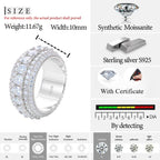 Iced Out Moissanite Band Ring — 925 Silver