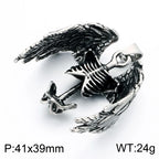 KALEN Vintage Gothic Fallen Angel Pendant Necklace For Men Stainless Steel Death Grim Reaper Wing Totem Charm Fashion Jewelry