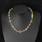 Iced Out Chain Necklace Stainless Steel Colored CZ