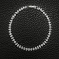 Stainless Steel Marquise Oval Square Cut Luxury Silver Color on Hand Tennis Bracelet Bangle for Women Party Gift Jewelry