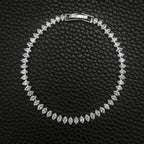 Stainless Steel Marquise Oval Square Cut Luxury Silver Color on Hand Tennis Bracelet Bangle for Women Party Gift Jewelry