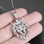 Retro Punk Turquoise Bull Head Pendant Necklace for Men Fashion Hip Hop Motorcycle Riding Trend Cool Personalized