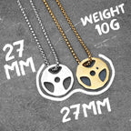 Dumbbell Pendant Necklace — Stainless Steel