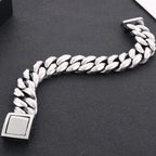 Men's Bracelets 19MM 316L Stainless Steel Cuban Links Chains Man Bracelet for Men Classic On Hand Jewelry Male Accessory