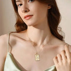 Double Sided Original Tarot Cards Necklace Tarot Moon Cigano Divination Zircon Necklace Wheel of Fortune Star Death