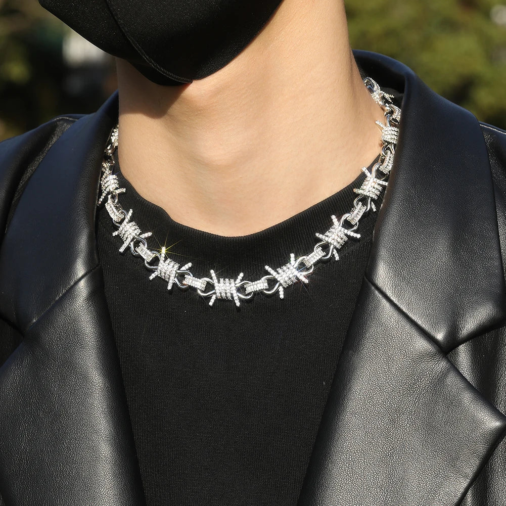 UWIN Iced Out Cuban Link Chain Necklaces for Men Women Pave Setting Cubic Zircon Chains Fashion Jewelry for Gift