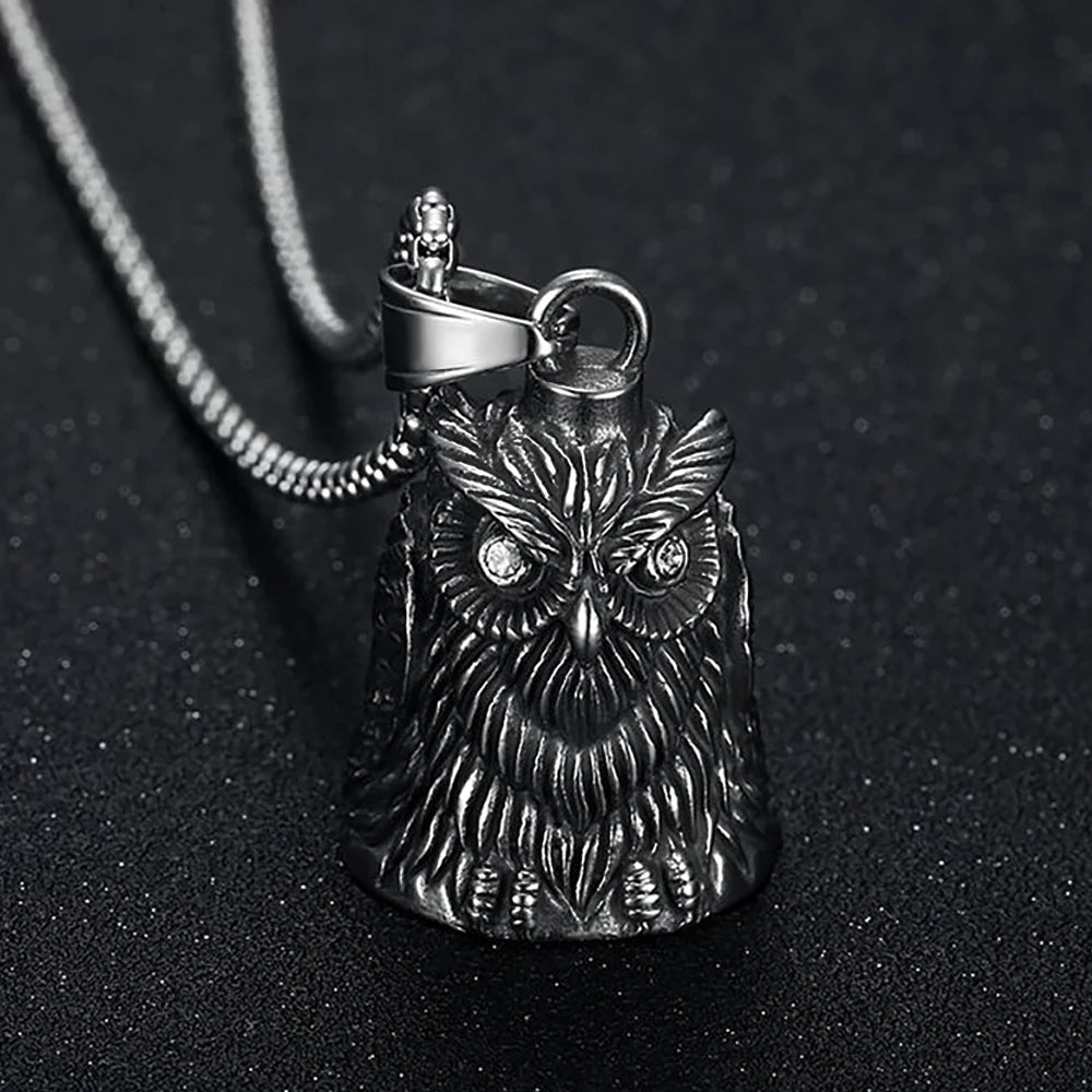 Gothic Lion Head Bell Pendant — Stainless Steel