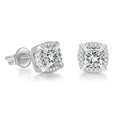 Crystal Cube Stud Earrings — Stainless