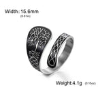 1PC A stainless steel pentagram star vine priestess knot fashionable opening ring boyfriend and girlfriend gift