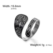 1PC A stainless steel pentagram star vine priestess knot fashionable opening ring boyfriend and girlfriend gift
