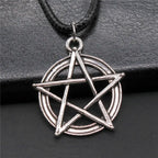 Pentagram Pendant Necklace for Men 45cm Chain