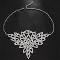 FTCY Personalized Fashion Leaf Rhinestone Necklace For Women Luxury Shining Crystal Floral Necklace Wedding Jewelry