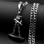 Army Soldier Rifle Pendant Necklace — Stainless Steel