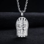 Iced Out Masked Head Pendant — 925 Silver