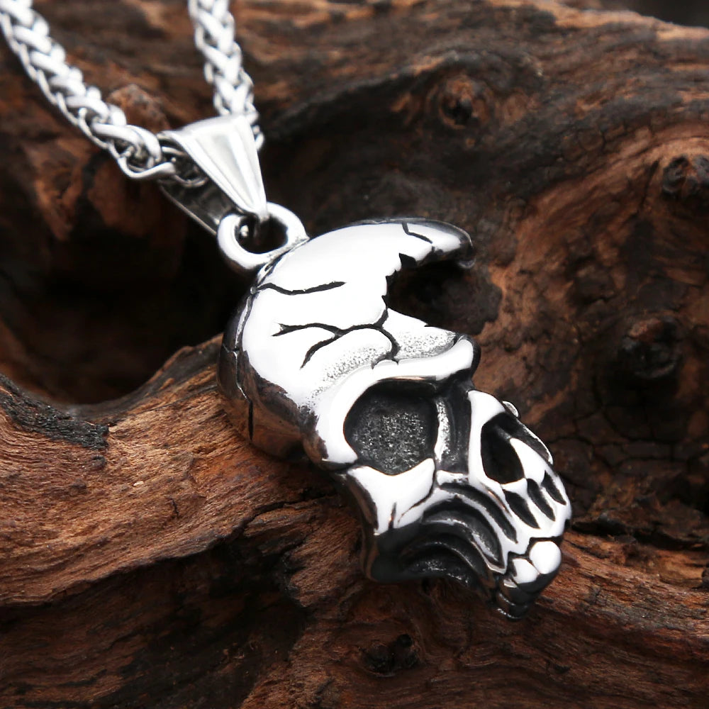 Skull Pendant Necklace — Stainless Steel